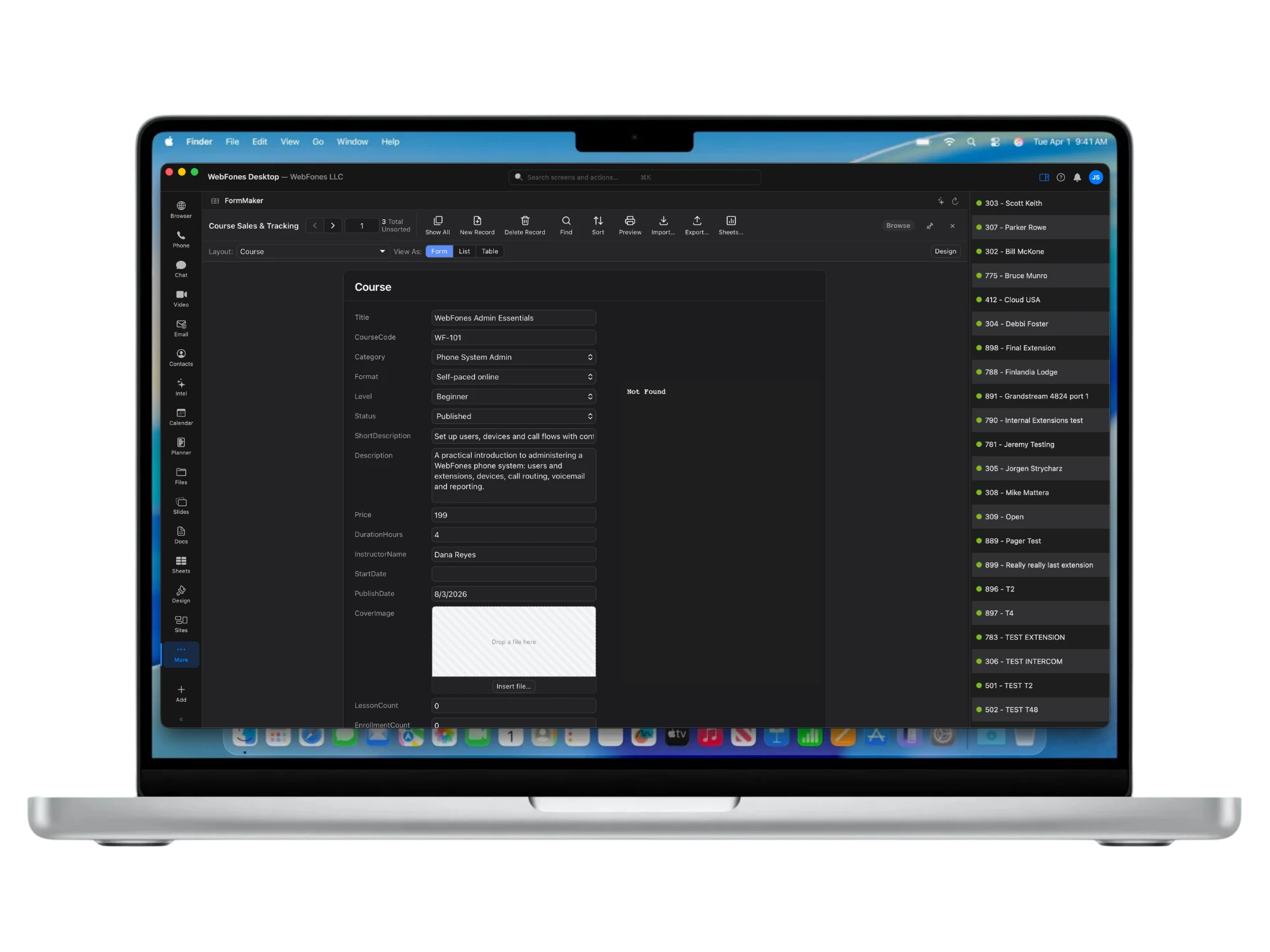 FormMaker in WebFones Voice
