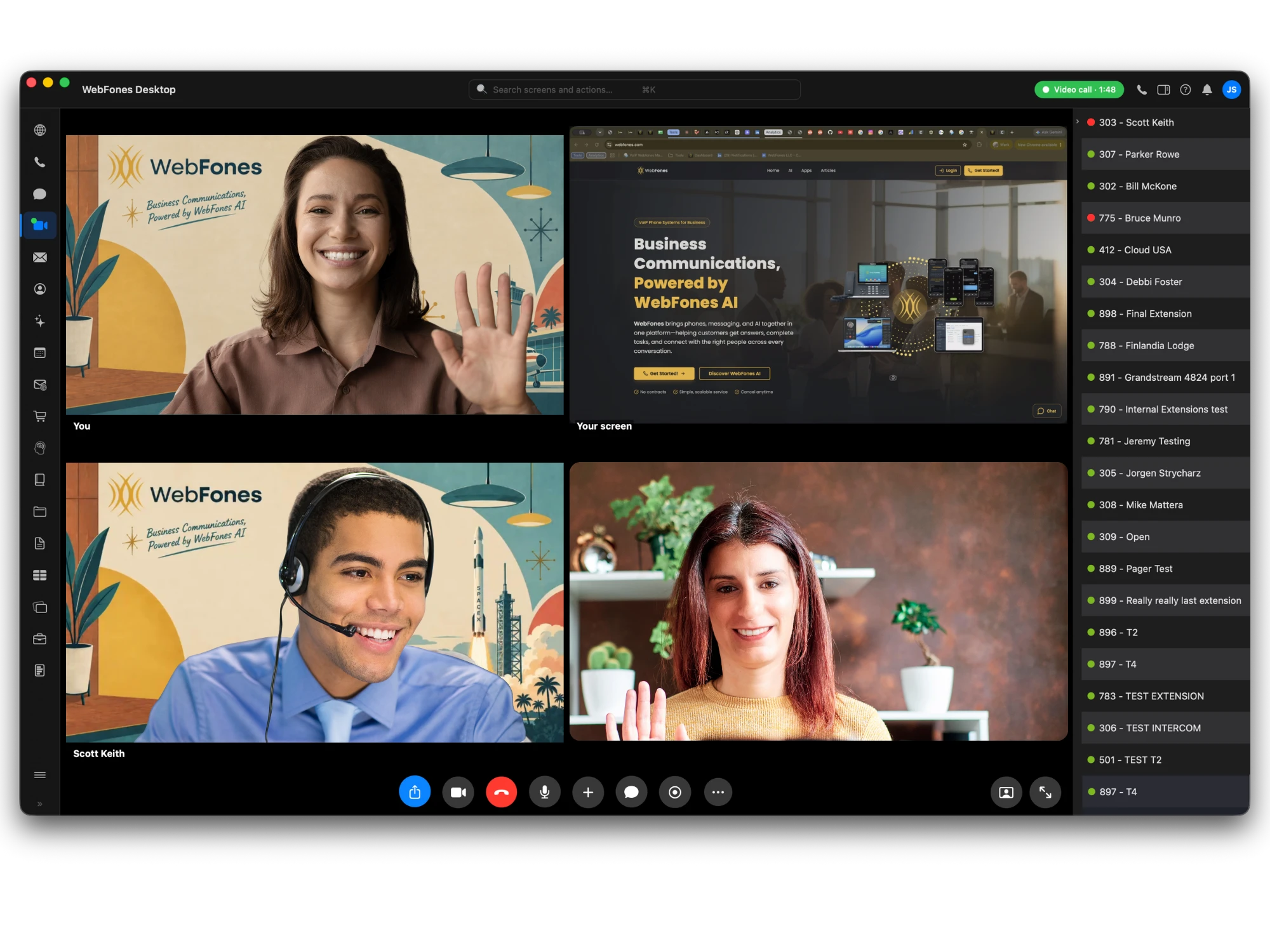 A WebFones video meeting