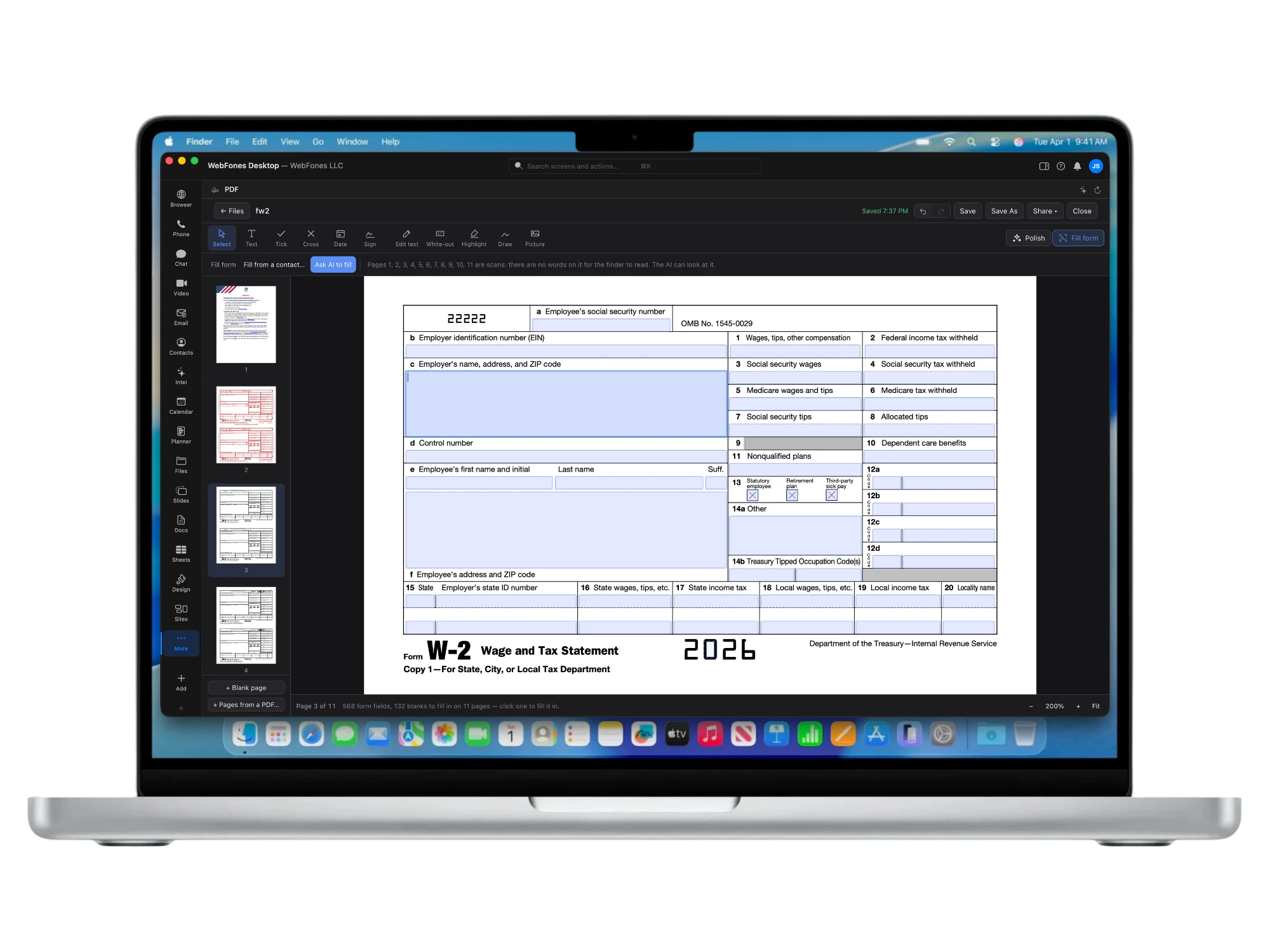 PDF Editor in WebFones Voice