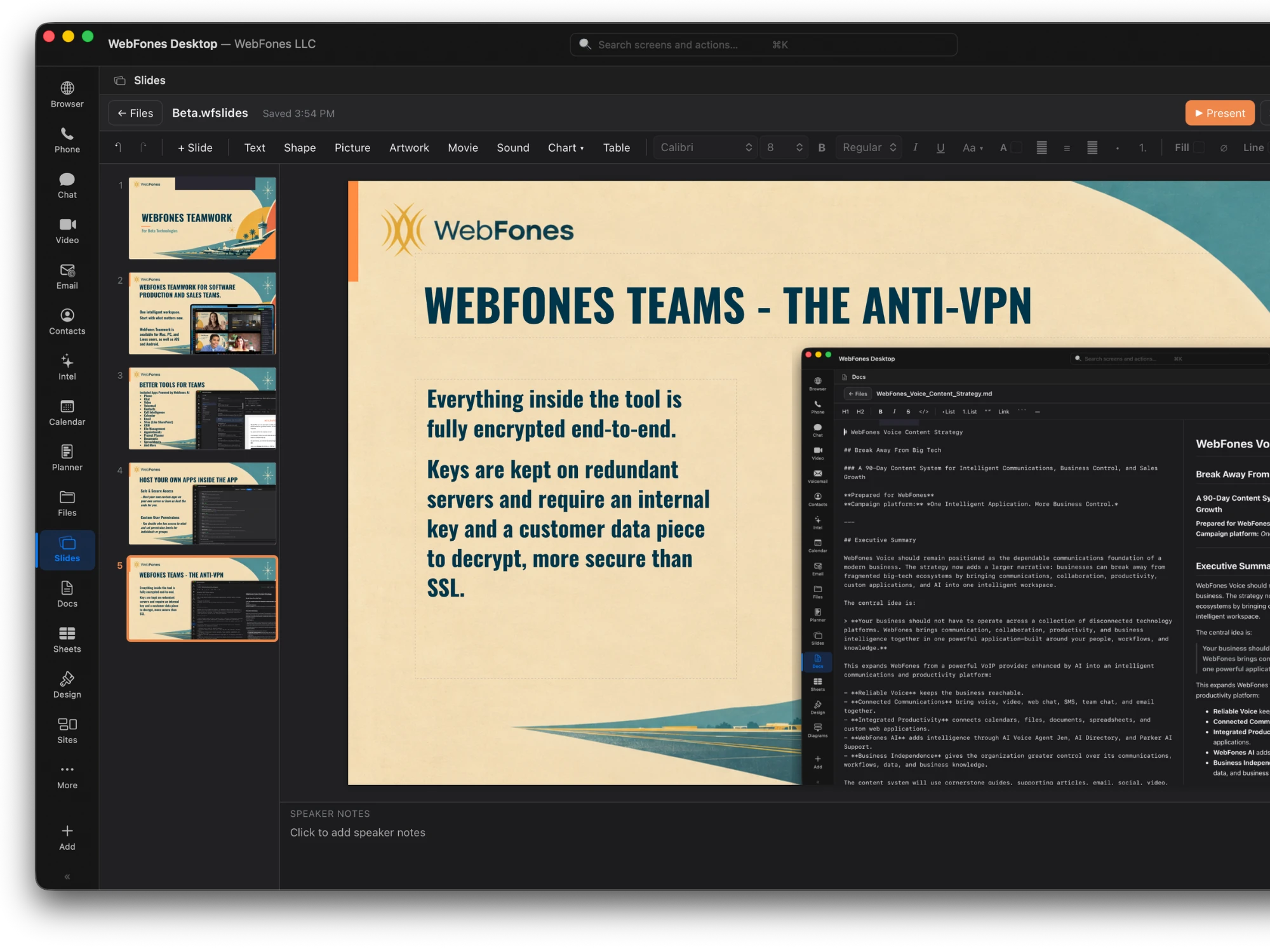 Presenting from WebFones Slides
